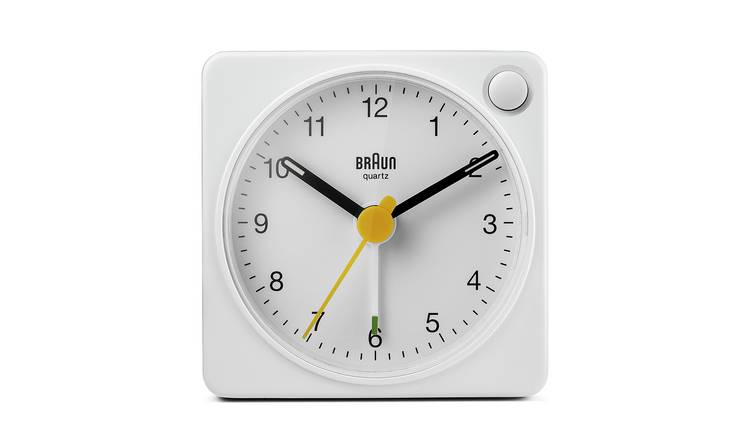 Braun Analogue Travel Alarm Clock - White