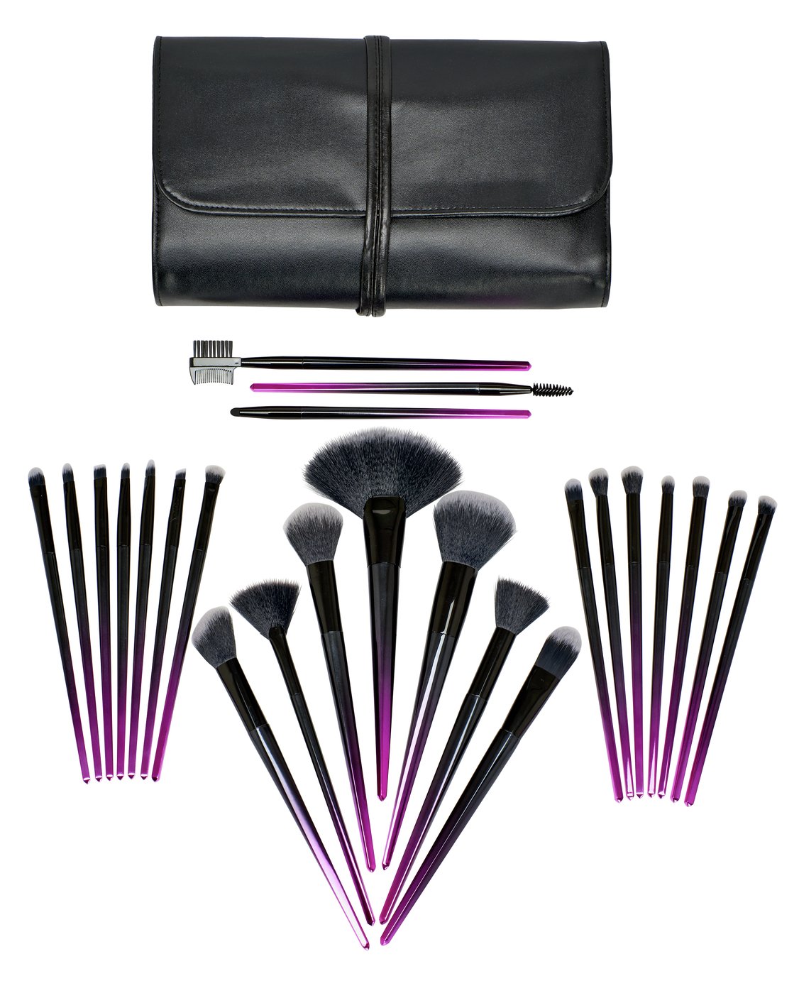 Rio Stiletto 24 Piece Cosmetic Make-up Brush Set - Ombre