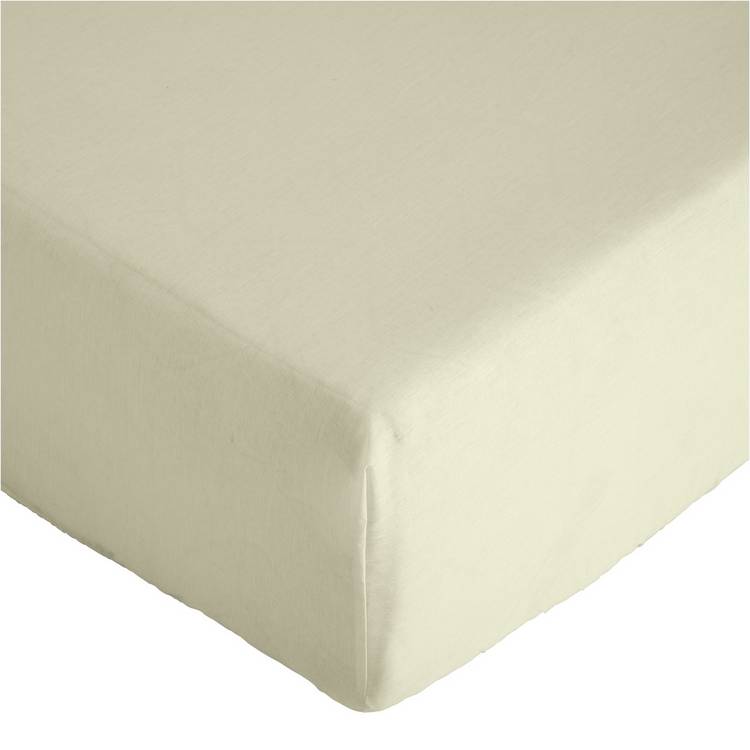 Argos Home Plain Cream Fitted Sheet - Kingsize 0