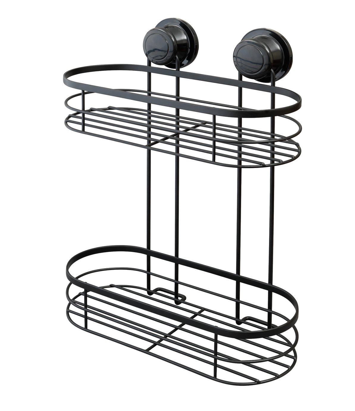 Argos Home Suction Cup Wire 2 Tier Shower Caddy – Black 
