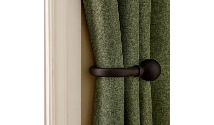 Argos Home 2 Pack Metal Ball Curtain Holdback - Black