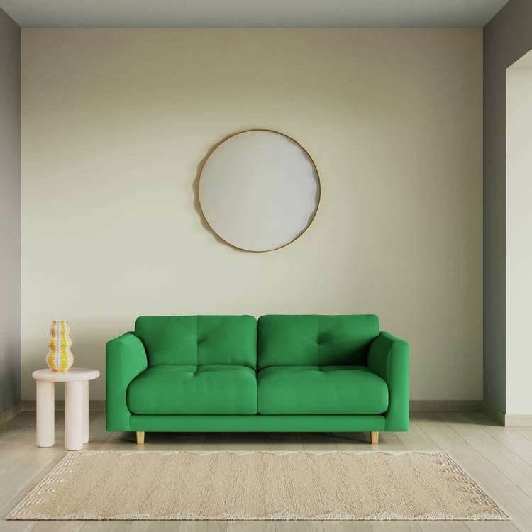 Habitat Emely Fabric 2 Seater Sofa - Emerald Green - Ash Leg 0