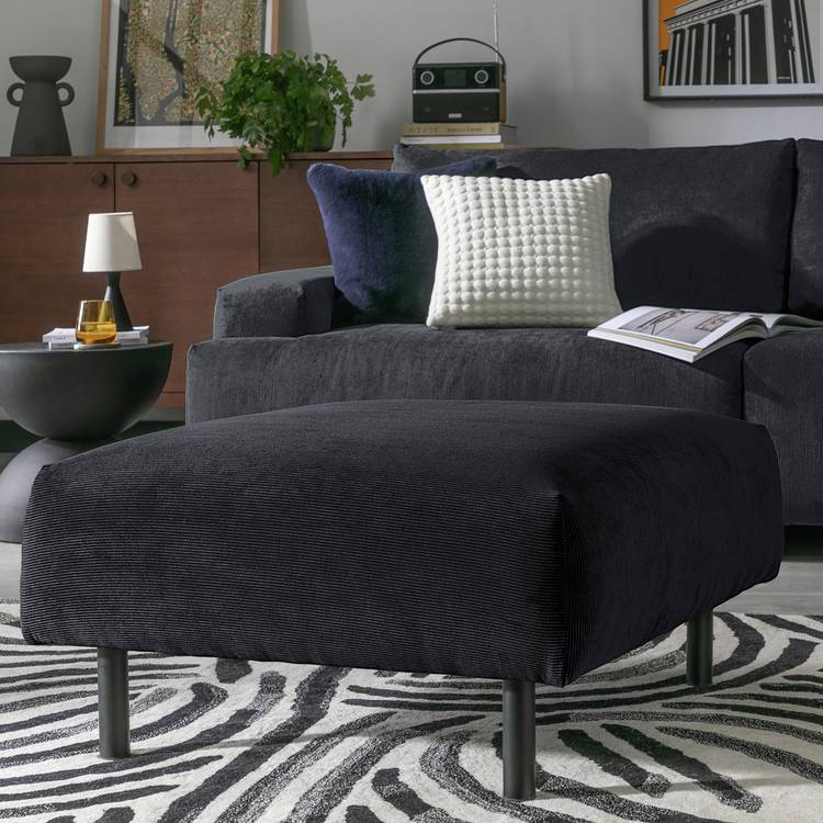 Habitat Julien Fabric Footstool - Charcoal 0