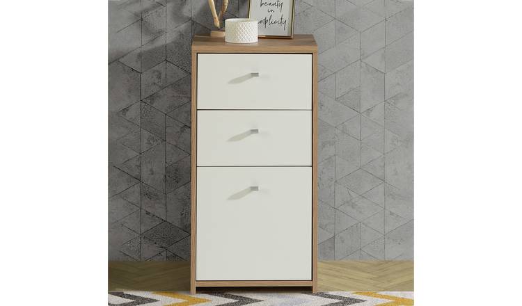 Furniture To Go Best 1 Door 2 Drawer Sideboard - White & Oak