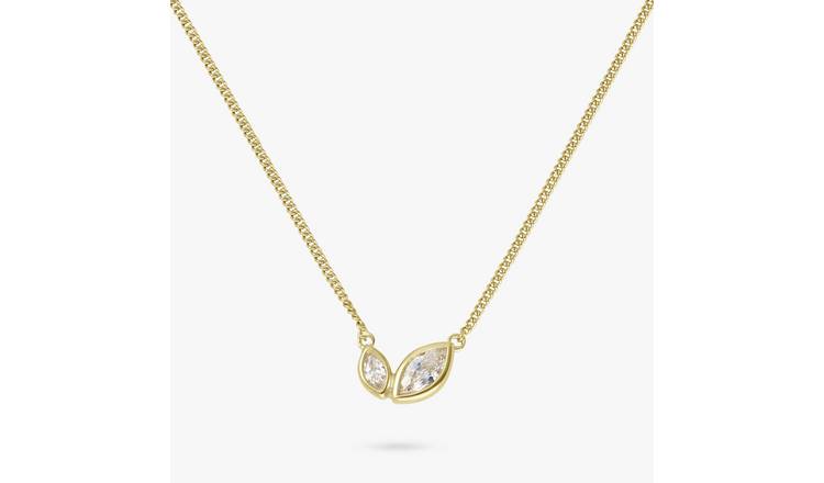 Revere Gold Plated Silver Double Marquise Necklace
