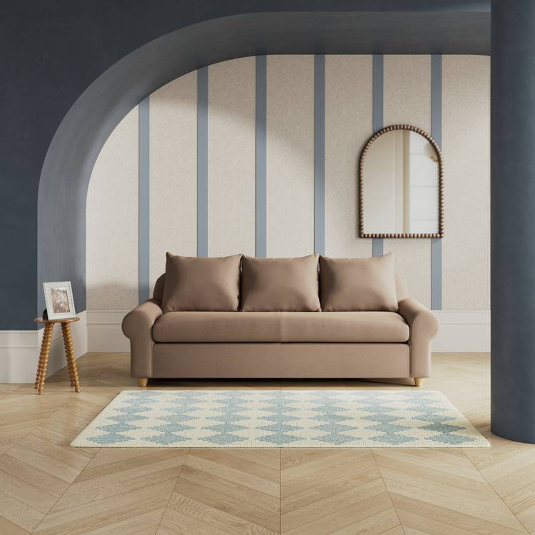 Habitat Whitby Fabric 4 Seater Sofa - Biscuit - Ash Leg 0