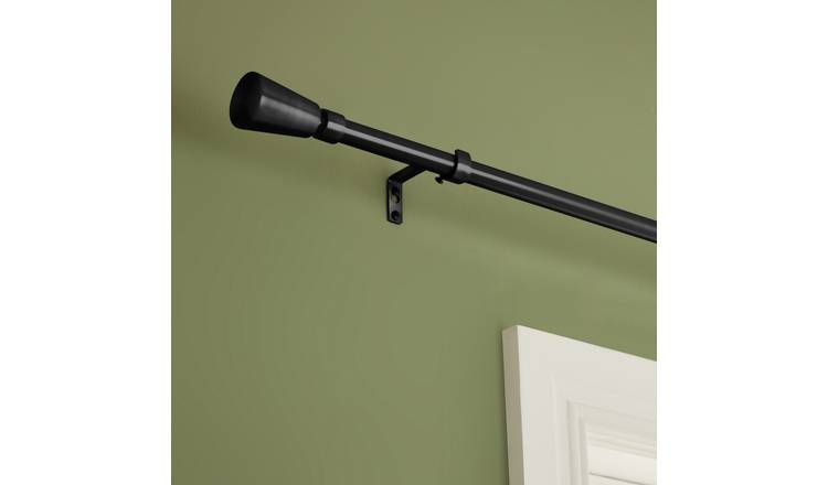 Argos Home Extendable Metal Trumpet Matte Black Curtain Pole - 165 - 300cm
