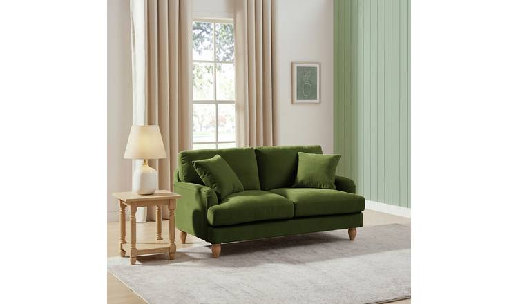 Argos Home Cynthia Fabric 2 Seater Sofa - Moss Green