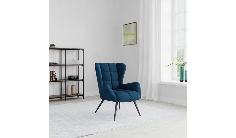 Dorel Dalton Velvet Accent Chair - Blue