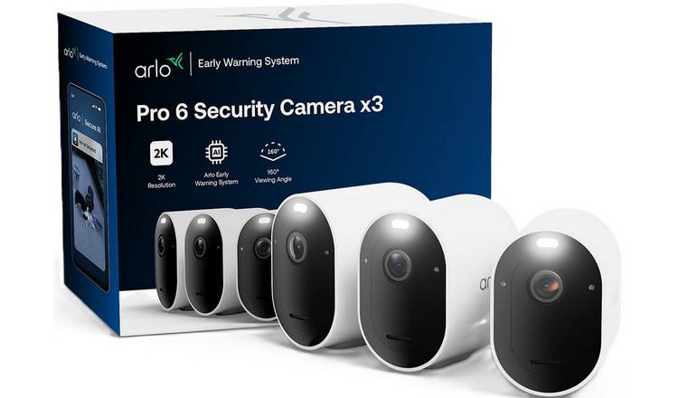 Arlo Pro 6 2K HDR Security Camera - Pack of 3
