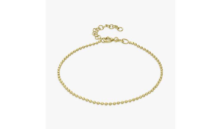 Revere 9ct Gold Plated Diamond Cut Beaded Bracelet