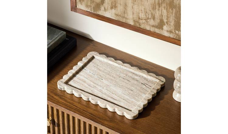 Habitat Scallop Marble Edge Tray
