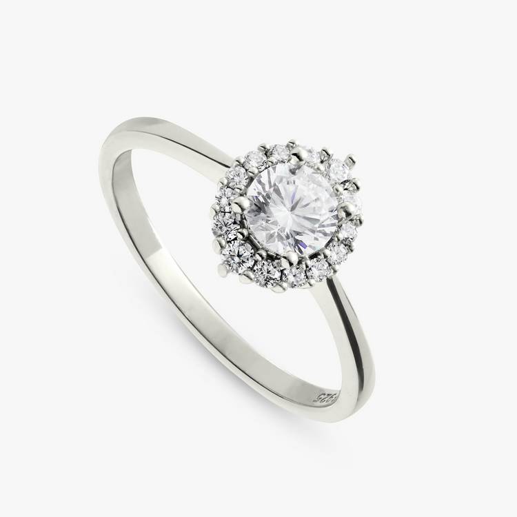 Revere Sterling Silver Cubic Zirconia Cluster Ring Large