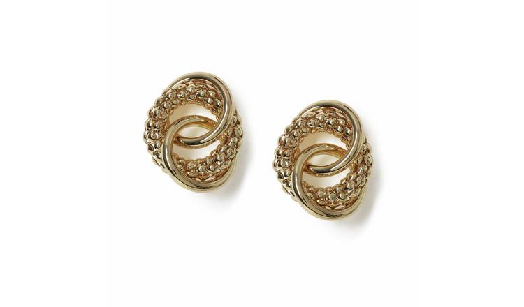 Freedom Gold Textured Knot Stud Earrings