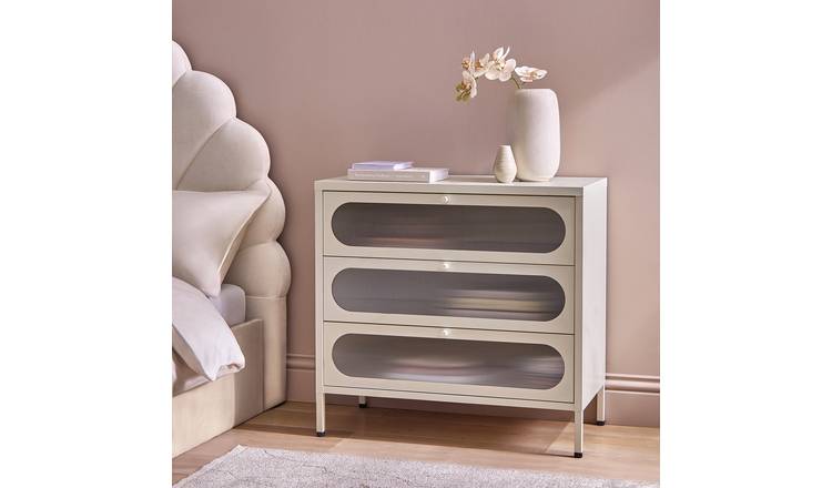 Argos Home Stephanie 3 Drawer Chest - Light Grey
