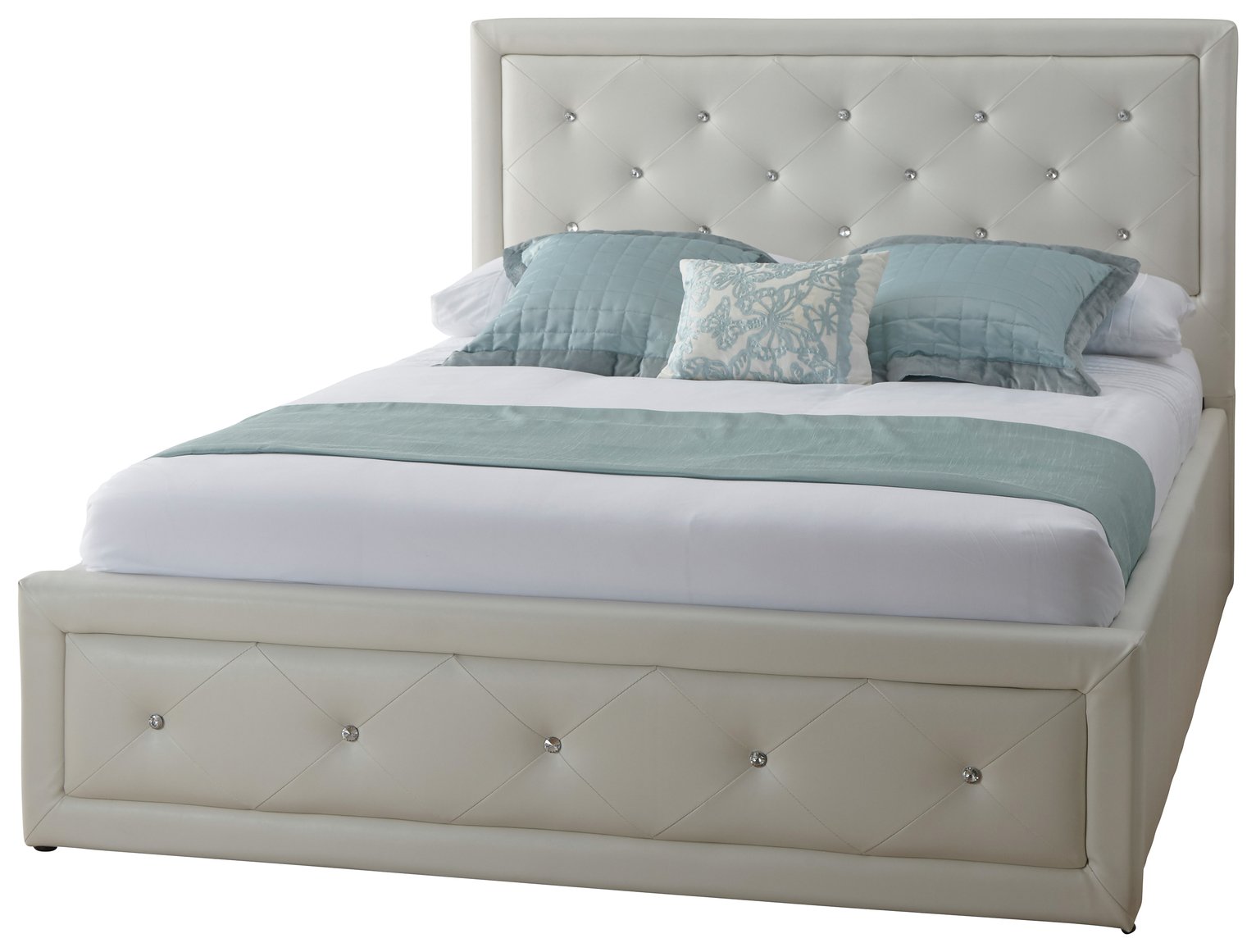 GFW Hollywood Ottoman Double Bed Frame - White