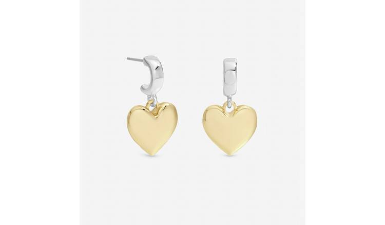 Lipsy Mood Two Tone Heart Huggies Earrings