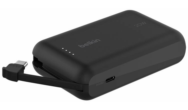 Belkin 20W 10000mAh Power Bank with USB-C Cable - Black