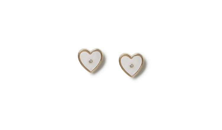 Flitzy Kids White Heart Stud Earrings