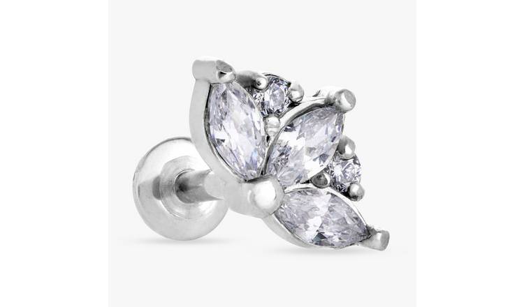 Revere Surgical Steel Tiara Flatback Stud Earrings