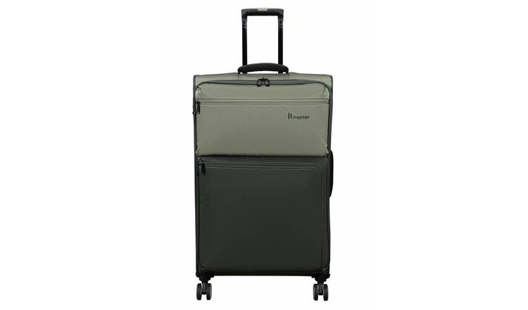IT Luggage Duo-Tone 8 Wheel Soft Large Suitcase - Black & Grey