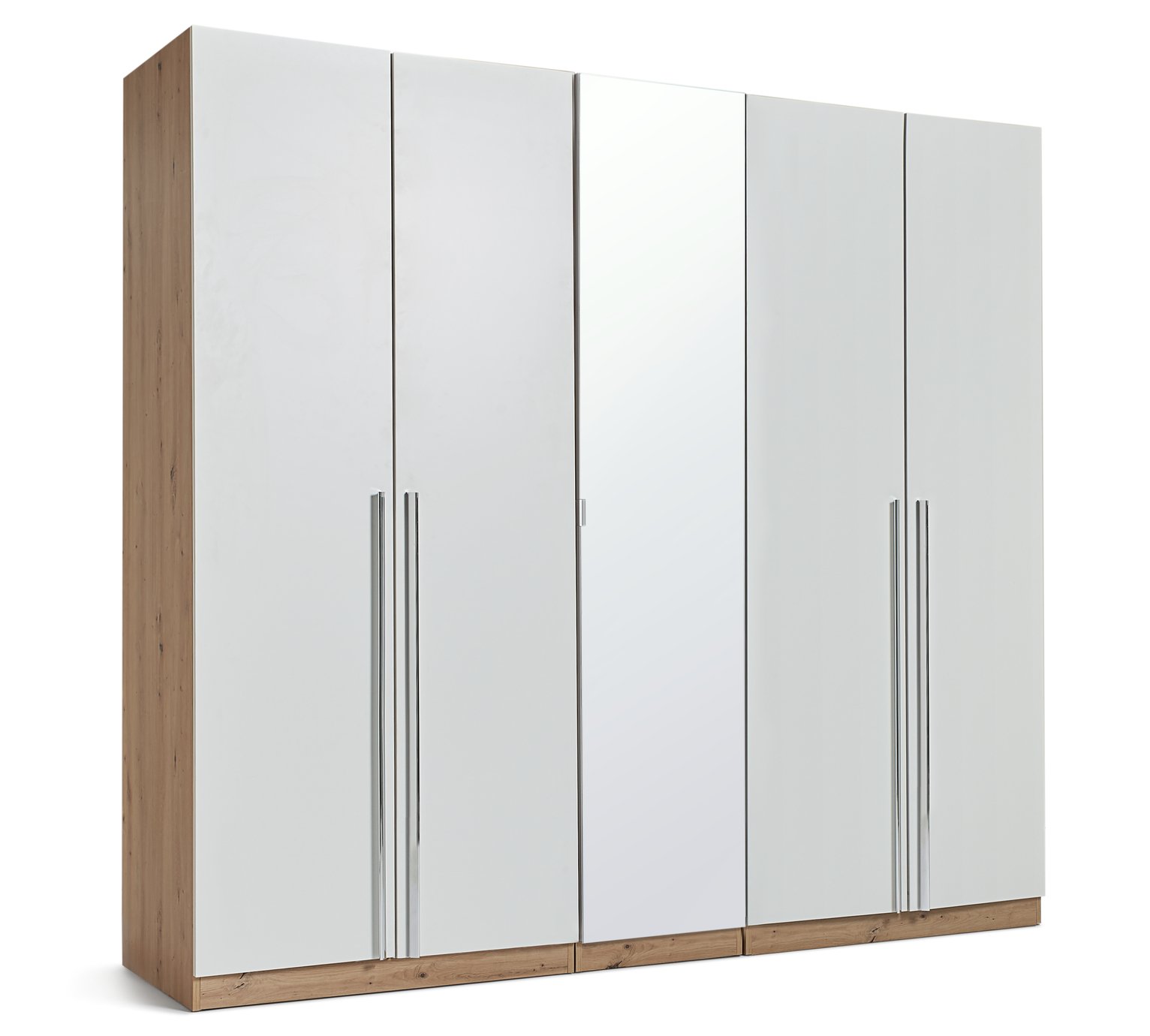 Argos Home Munich 5 Door Mirror Wardrobe -White & Oak Effect Review