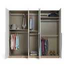 Buy Habitat Munich 5 Door Mirror Wardrobe -White & Oak Effect ...