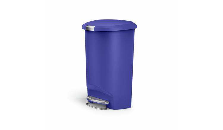Simplehuman 50 Litre Plastic Semi Round Pedal Bin - Indigo