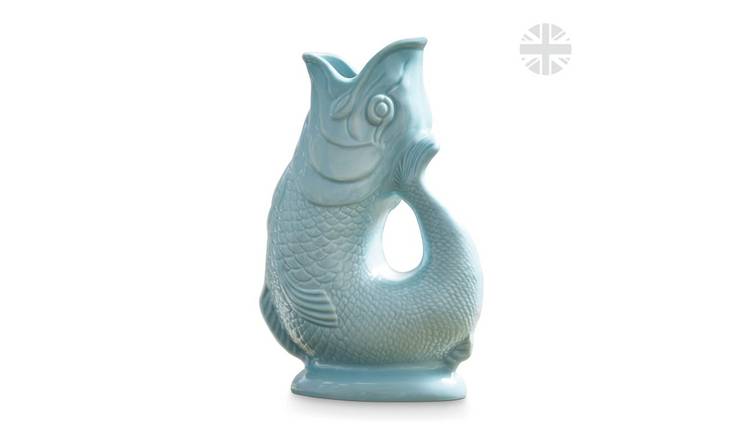 Wade Ceramic Clay Fish Jug - Eau De Nil Blue