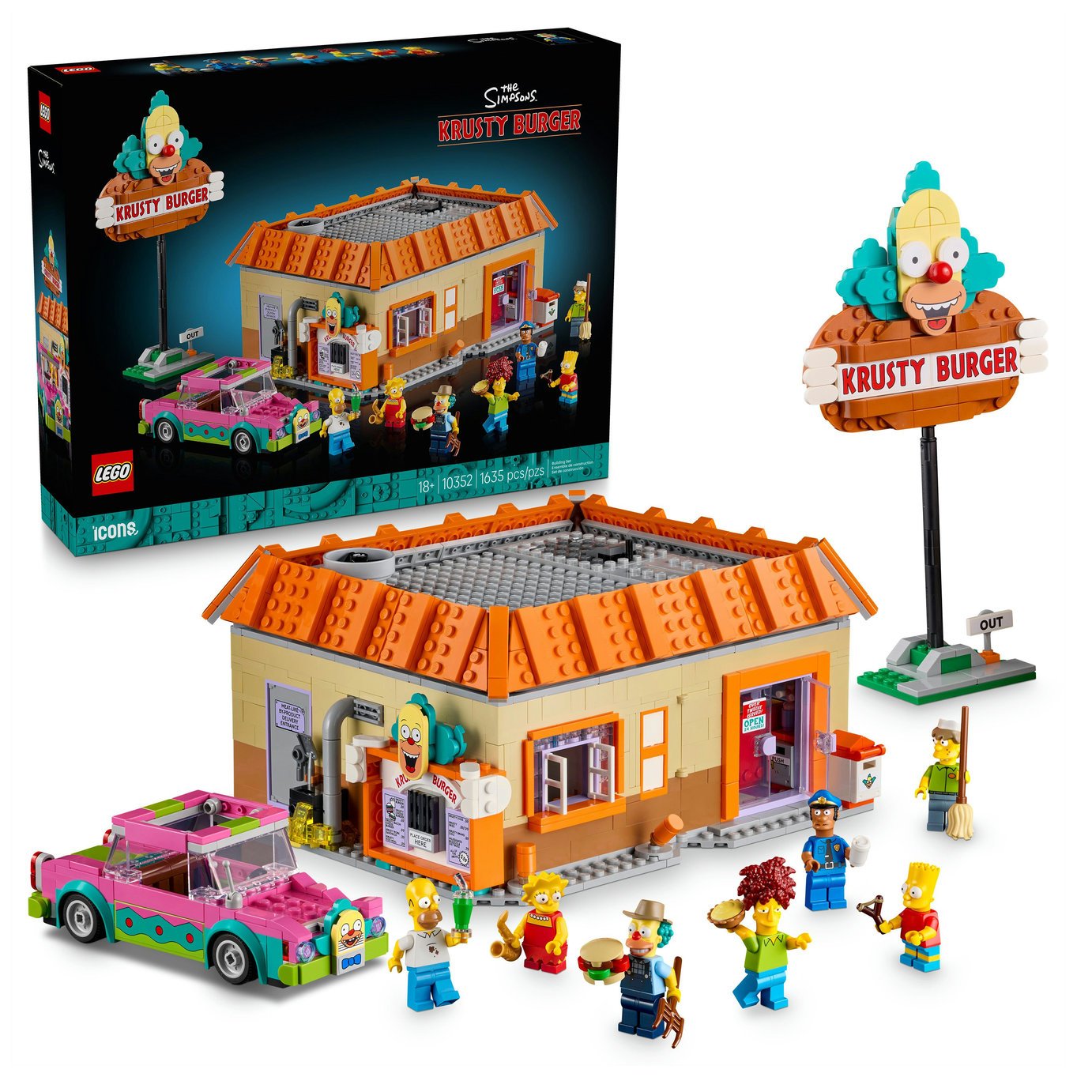 LEGO Icons The Simpsons: Krusty Burger Set for Adults 10352