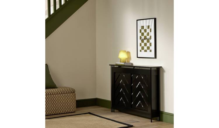 Habitat Chevron Small Radiator Cover - Black