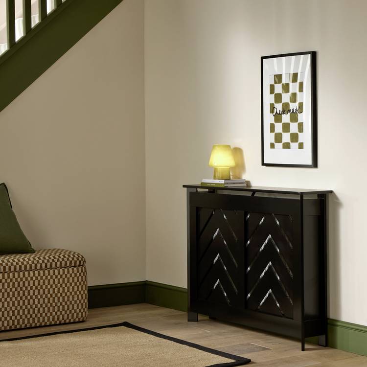 Habitat Chevron Small Radiator Cover - Black 0