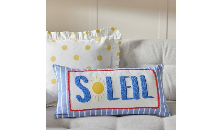 Argos Home Soleil Textured Cushion Sky Blue - 30x60cm