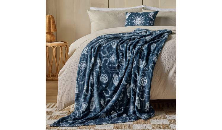 Argos Home Celestial Printed Throw - Navy - 150x125cm