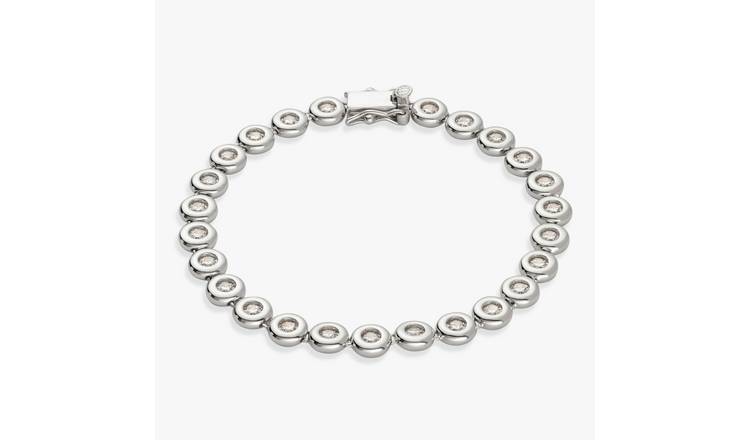 Revere Sterling Silver Cubic Zirconia Tennis Bracelet 