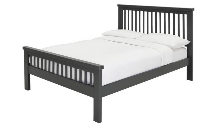 Argos Home Aubrey Double Wooden Bed Frame - Charcoal