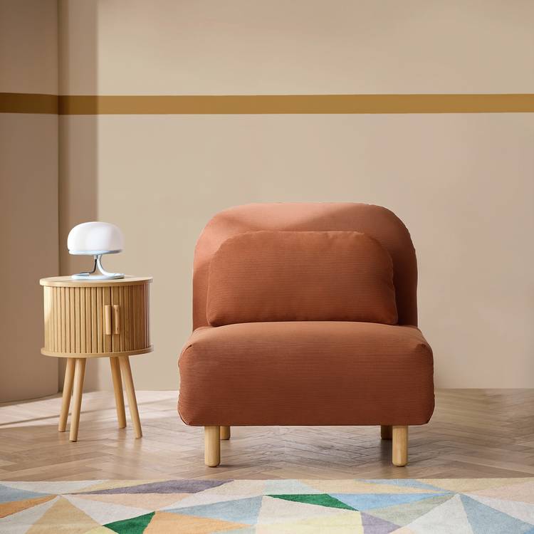 Habitat Benji Single Fabric Chairbed - Rust 0