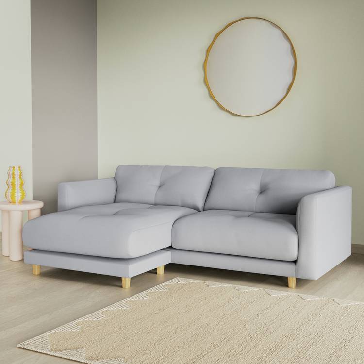 Habitat Emely Reversible Chaise Sofa - Grey - Ash Leg 0