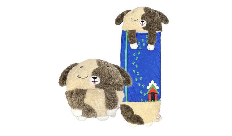 Happy Nappers Brown Dog Large S4 Sleeping Bag Plush Toy