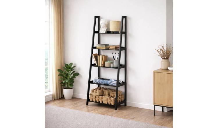 Furniture To Go Wally 5 Shelves Ladder Shelf - Black