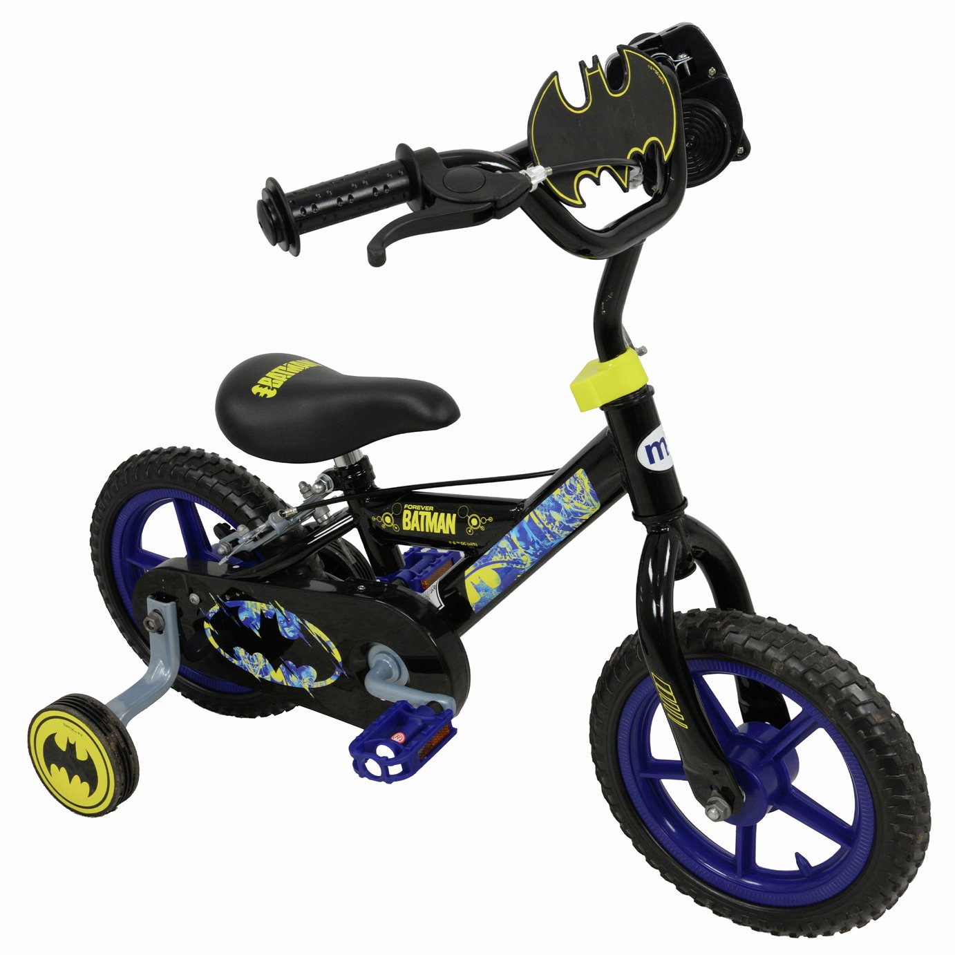 Albri Batman Kinderfiets – 12 Inch, Met Zijwielen, Drinkfles En Frontschild, Made In Italy