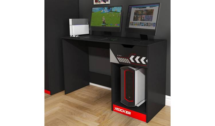 X Rocker Octane 1 Drawer Gaming Desk - Red