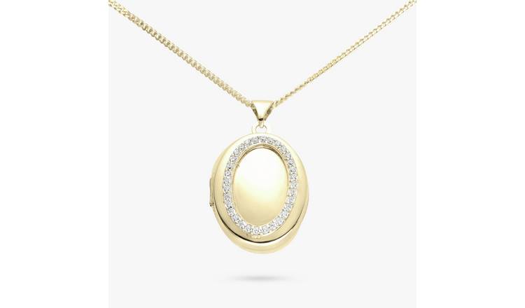 Revere Gold Plated Sterling Silver Oval Pendant Necklace