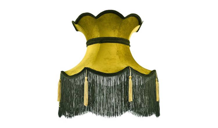 Happy Homewares Olive & Forest Green Victorian Lampshade - 40cm