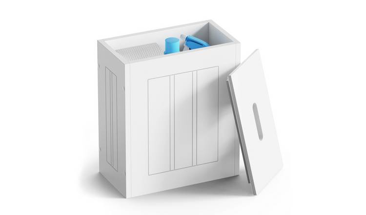 VonHaus Slim Toilet Roll Bathroom Storage Box w/ Lid - White