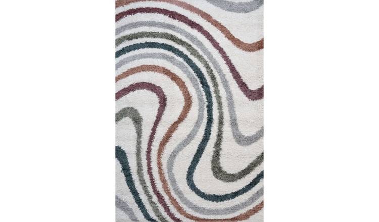 The Rugs Multicoloured Moodi Wavy Shaggy Rug - 160 x 230cm