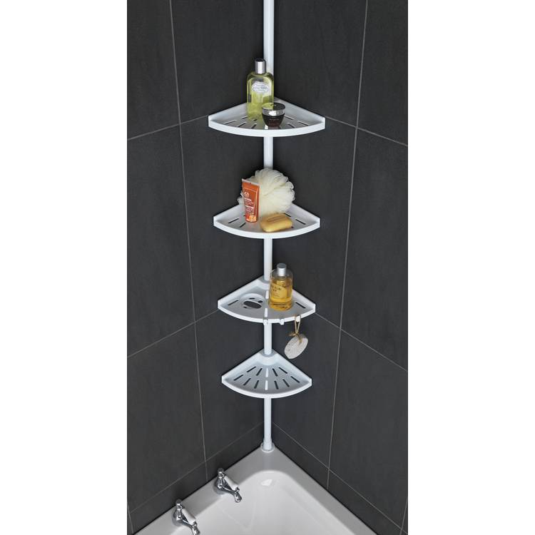 Argos Home Steel Shower Organiser Pole - White 0