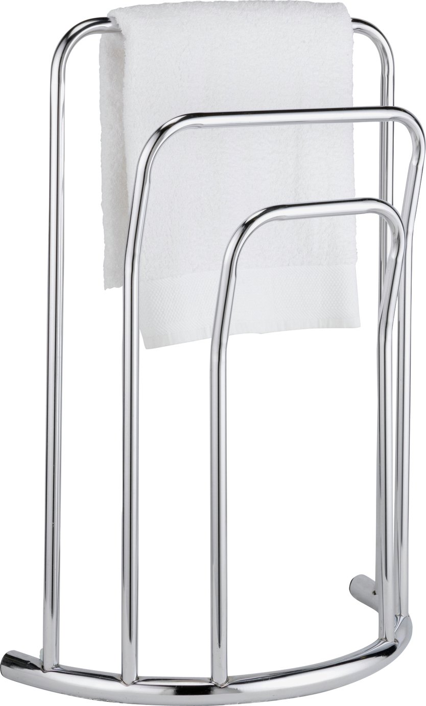 Argos Home 3 Bar Freestanding Curved Towel Rail Chrome Plate