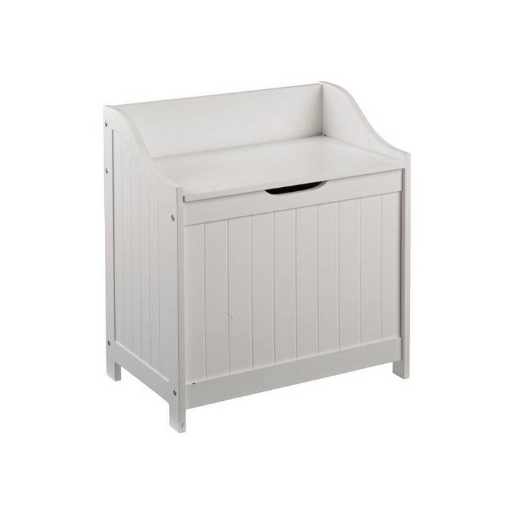 Argos Home 60 Litre Monks Bench Style Laundry Box - White 0