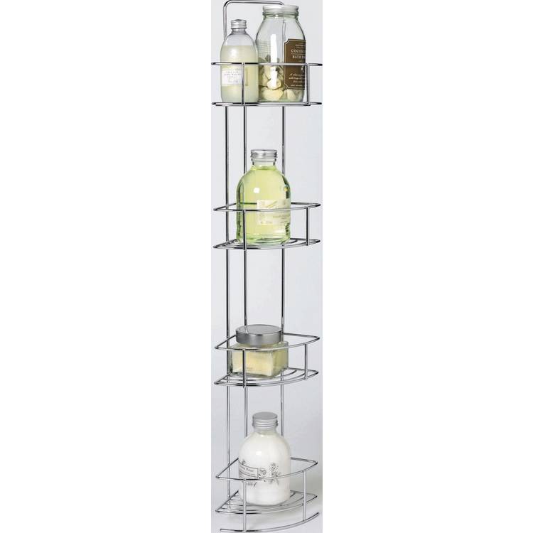 Argos Home 4 Tier Bathroom Corner Shelf Unit - Chrome 0